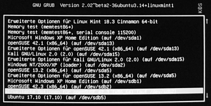 Linux Mint 18.3 - Grub