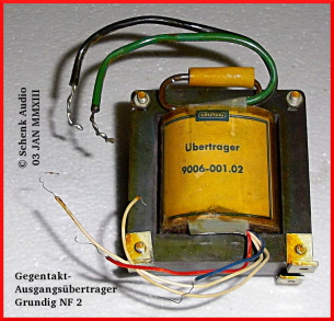 Grundig - Übertrager 9006-001.02 (2 x EL84, 5 Ohm Ausgang) für Hi-Fi-Stereo-Verstärker NF 2 - Schaltung in FUNKSCHAU 1962 / Heft 23